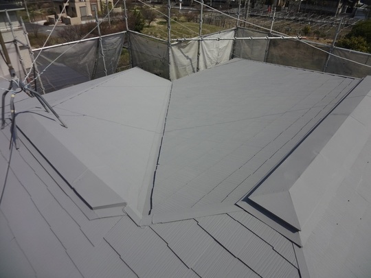 外壁25-70Ｂ 屋根Ｎ-50ガイナ塗装施工例 - 西宮市で屋根・外壁塗装は