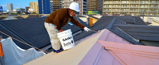 外壁25-70B屋根N-95ガイナ塗装施工例 - 西宮市で屋根・外壁塗装は代表