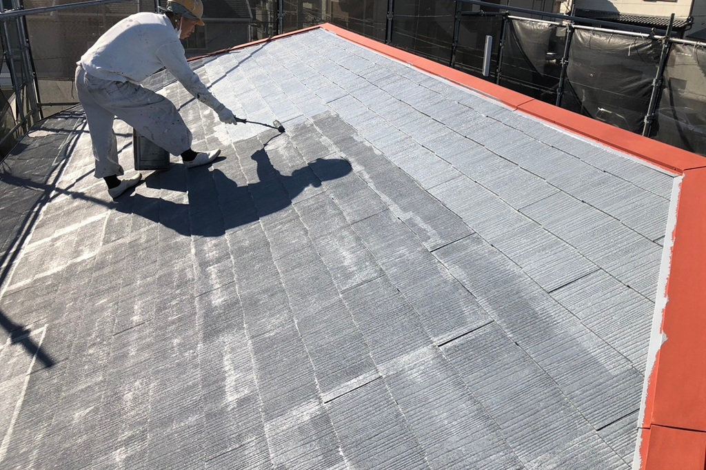 屋根シーラー塗装2回目