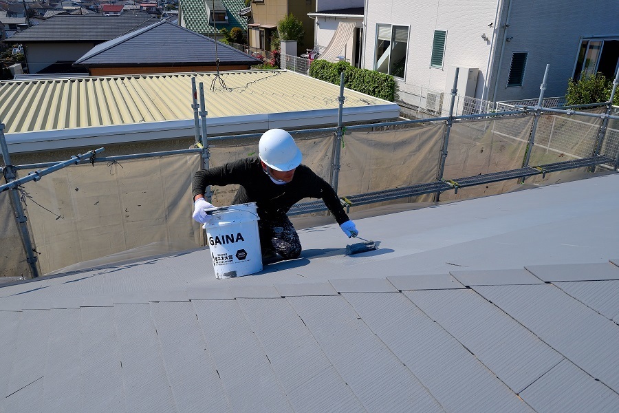 3回目のガイナ屋根塗装