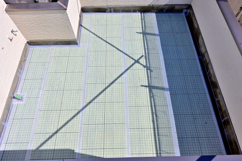 通気緩衝シート施工後