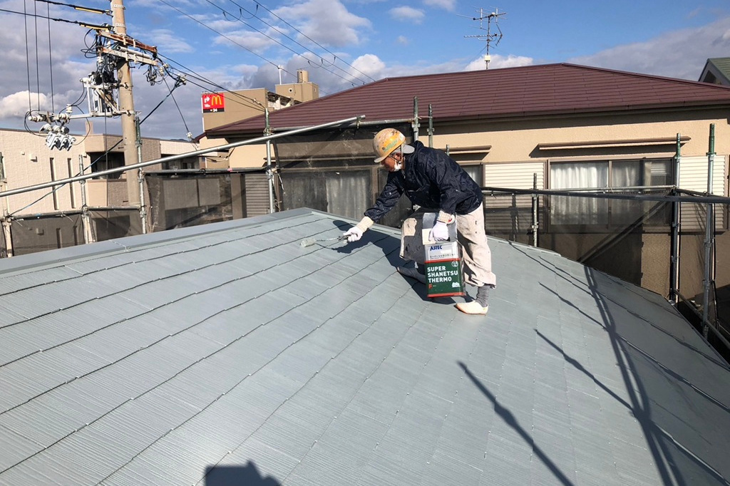 西宮市で屋根塗装工事施工例
