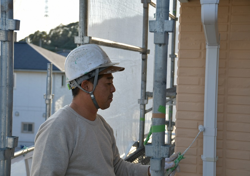 竪樋塗装工事