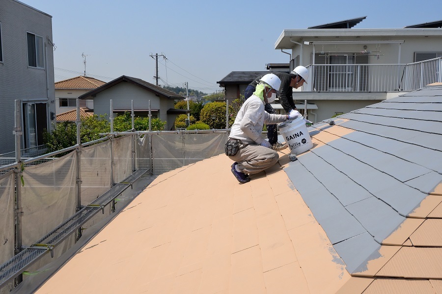 2回目のガイナ屋根塗装