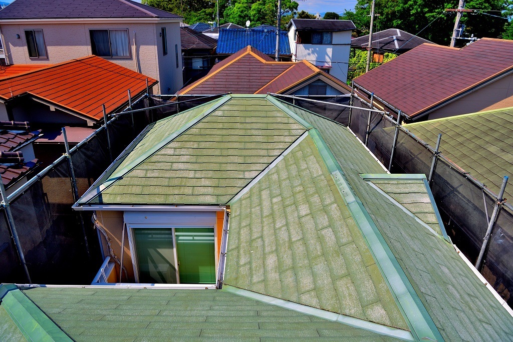 高圧洗浄後の屋根