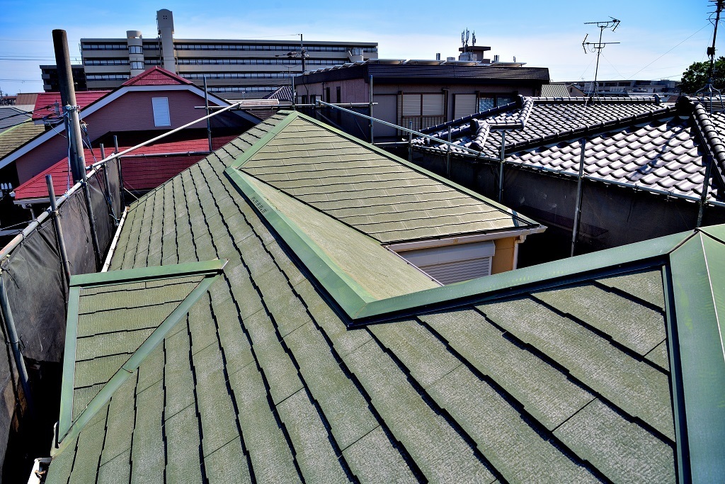 高圧洗浄後の屋根